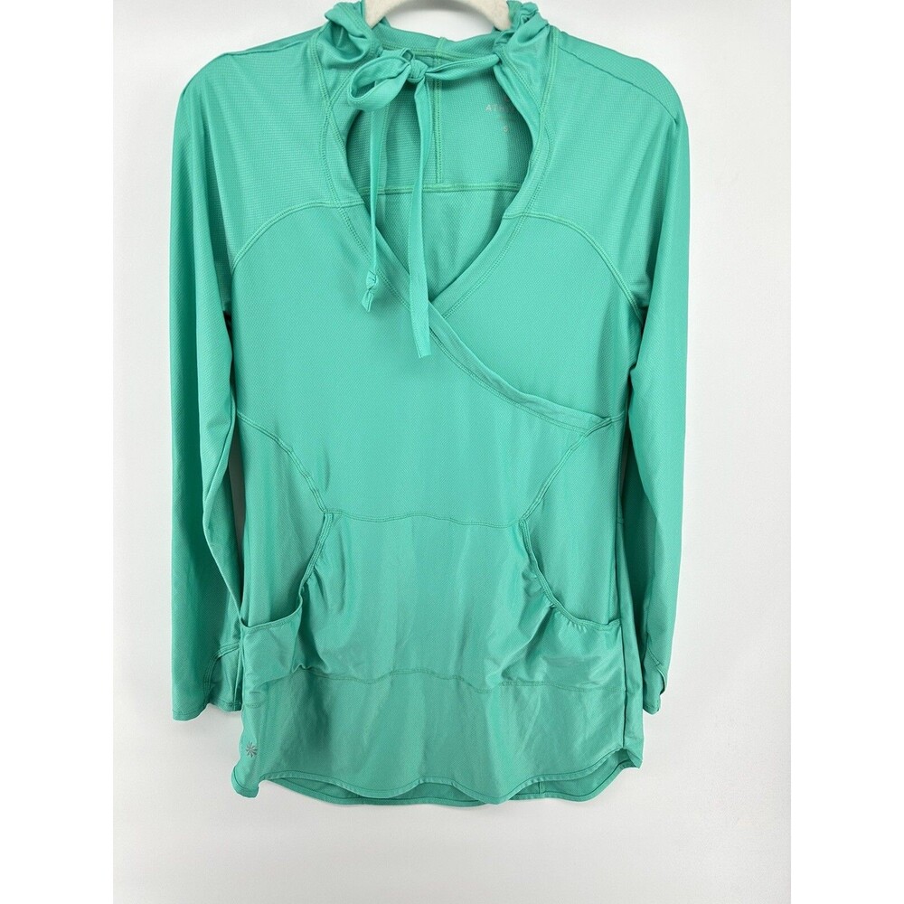 Athleta Light Weight Hoodie V-Neck Sweater Shirt Size S